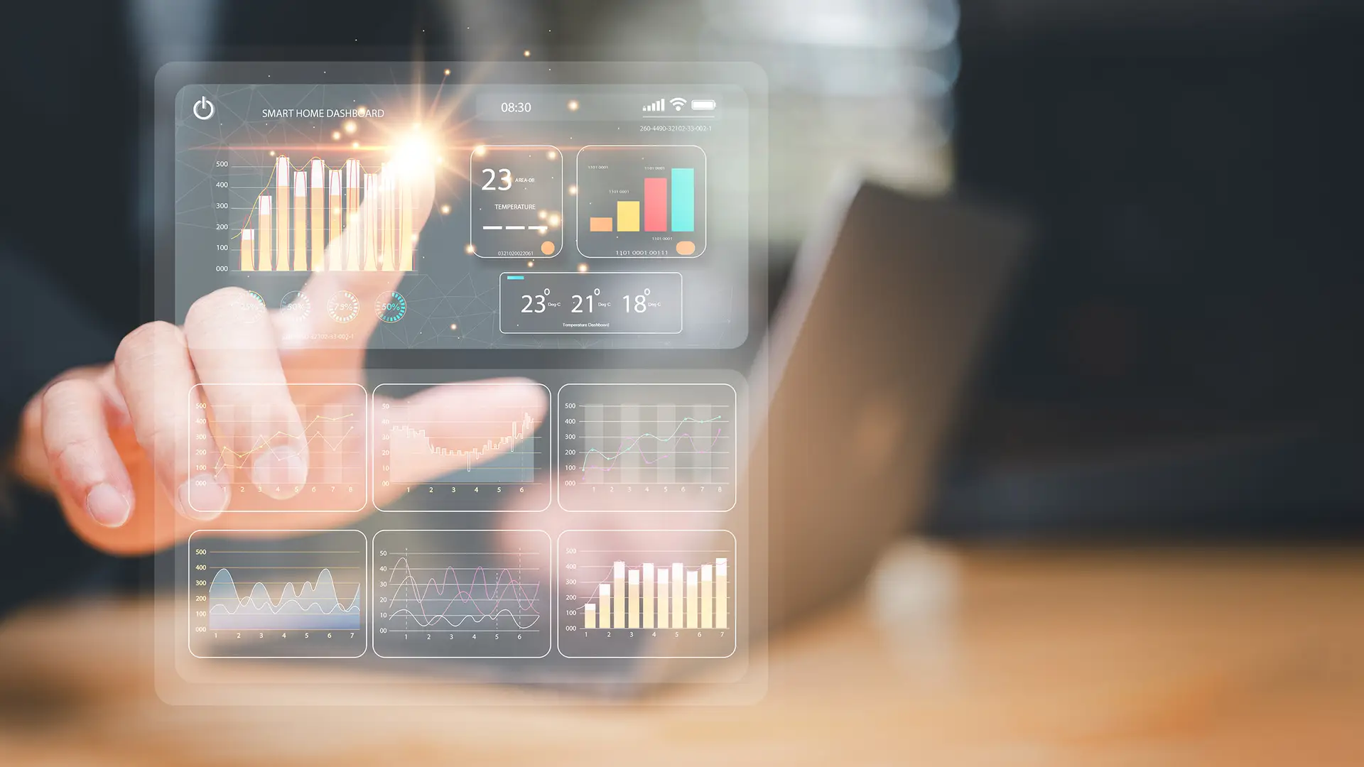Colleagues looking at dashboard data in a digital workspace