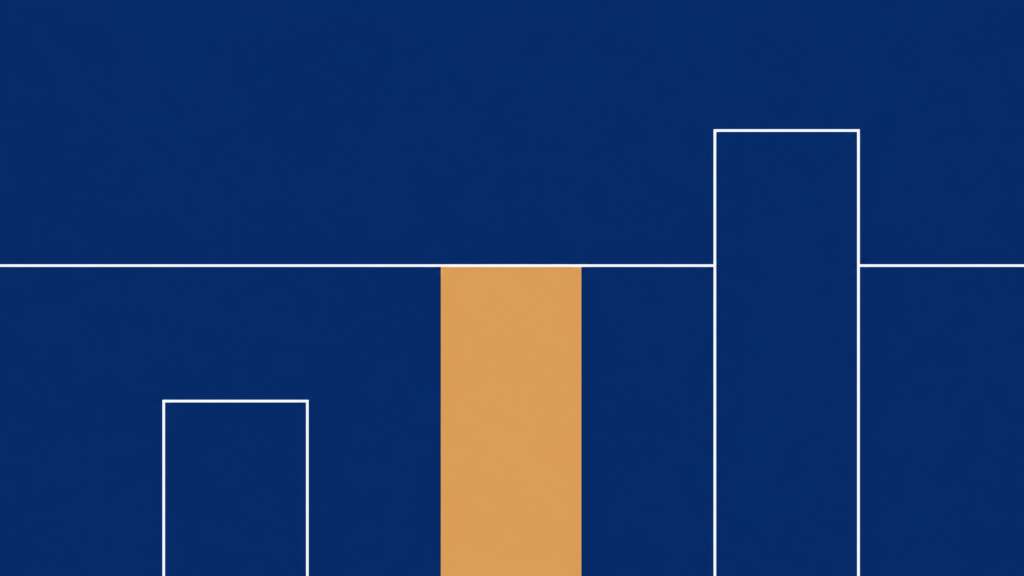 Abstract bar chart showing three reserve-contribution levels: one below a horizontal standard, one meeting it, and one exceeding it.