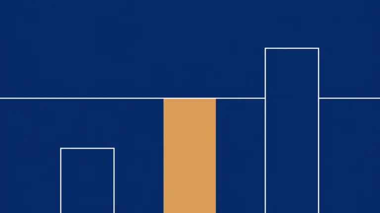 Abstract bar chart showing three reserve-contribution levels: one below a horizontal standard, one meeting it, and one exceeding it.
